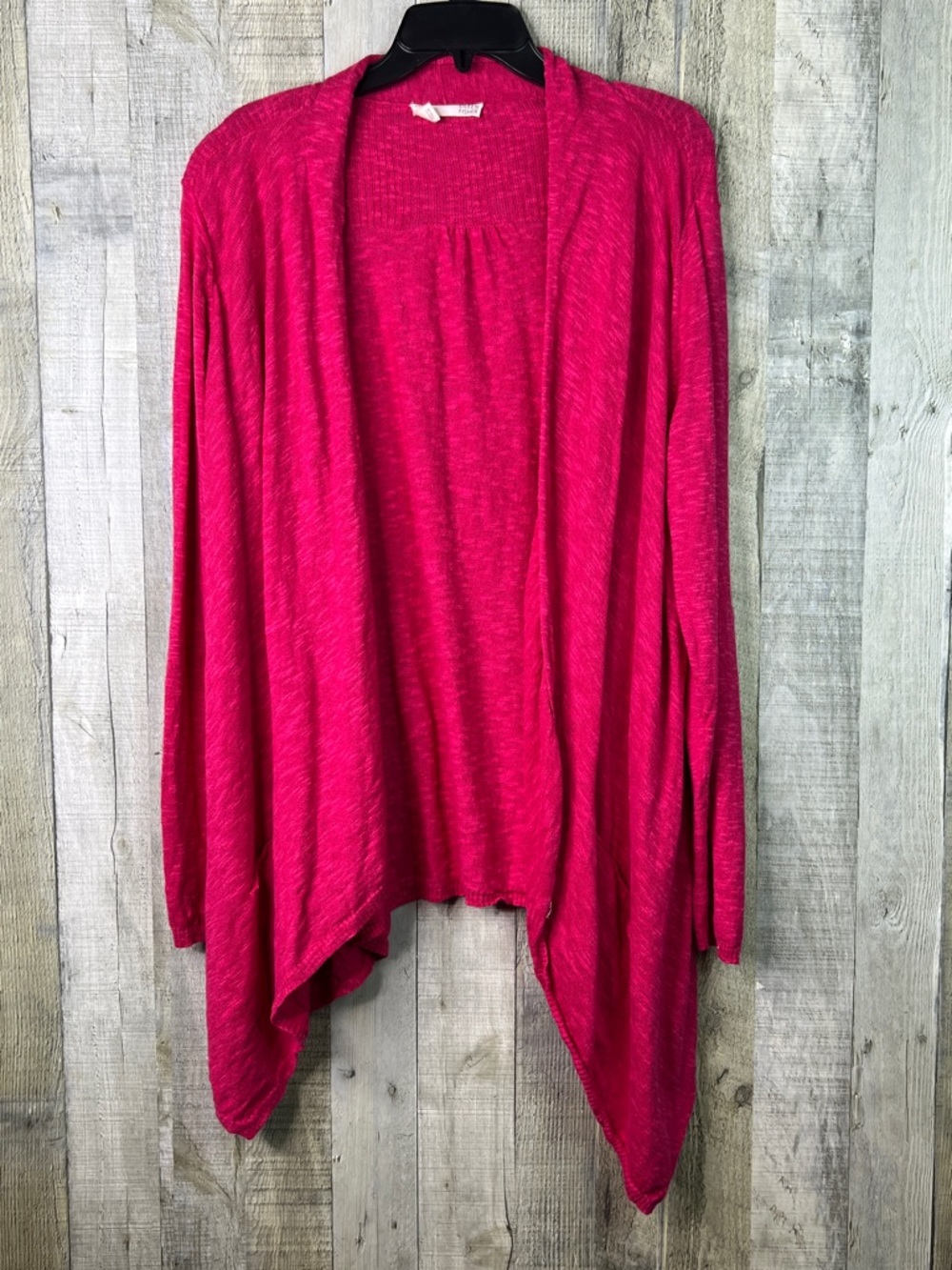 Eileen Fisher Size 2X 56% Linen 44% Cotton Pink Long Sleeve Open Front Cardigan